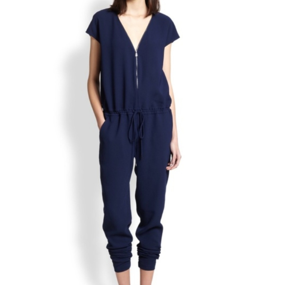 Vince Zip Front Navy Jumpsuit